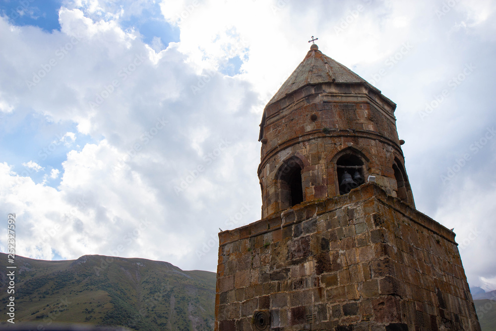 Gergeti church. Cminda Sameba, Stepantsminda. Georgia Gergeti church. Cminda Sameba, Stepantsminda. Georgia