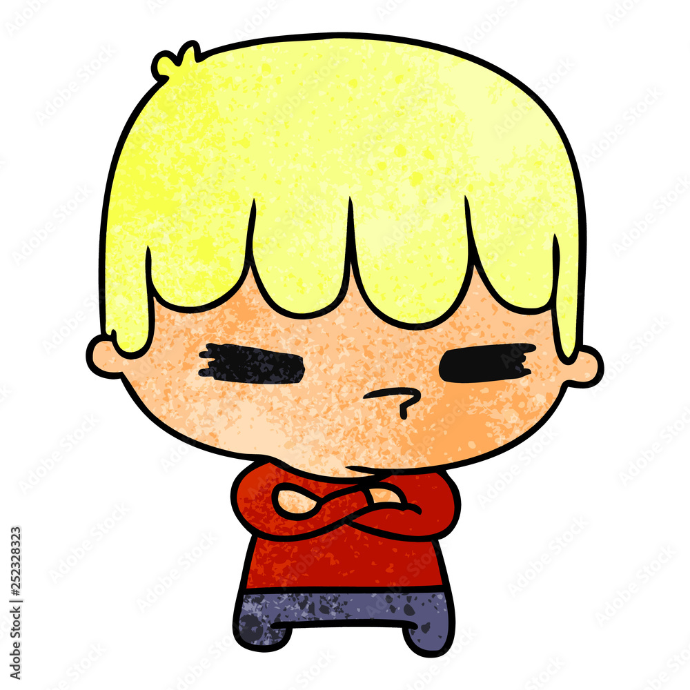 textured cartoon of a kawaii cute cross boy textured cartoon of a kawaii cute cross boy