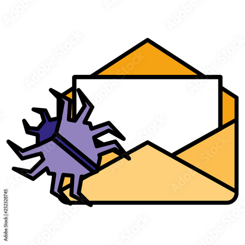 envelope mail with virus bug