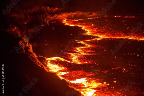 Close up of Molten Magma at Erta Ale, Gate to Hell and the Underworld in Ethiopia's Danakil Depression