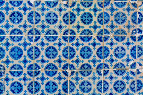 old tiles of a building in a street in Lisbon