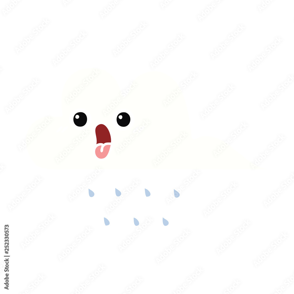 flat color retro cartoon rain cloud flat color retro cartoon rain cloud
