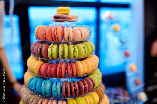 macaroon tower with different flavors