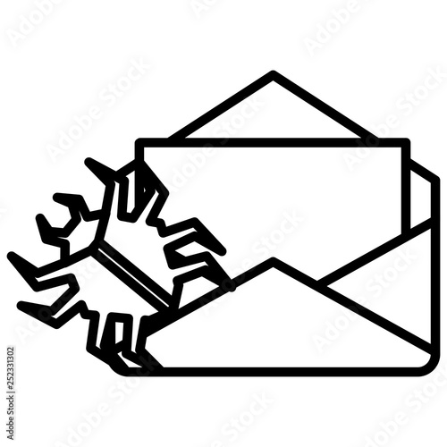 envelope mail with virus bug