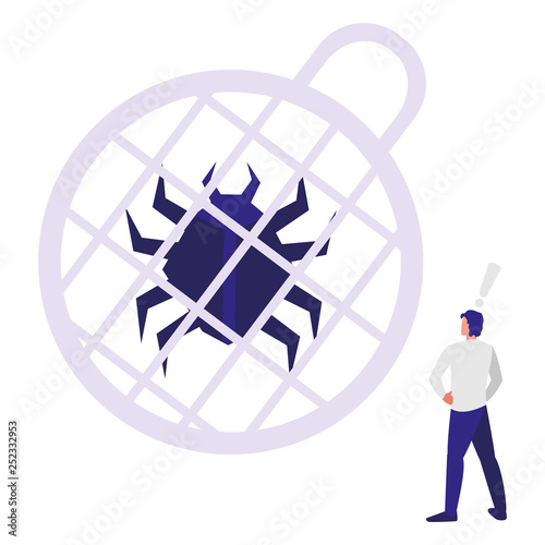 man using bug animal with sphere planet