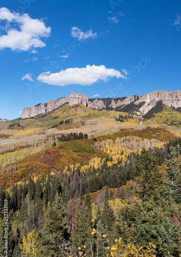 Cimarron Mountain Range near Owl Creek Pass in early autumn, Southwestern Colorado.