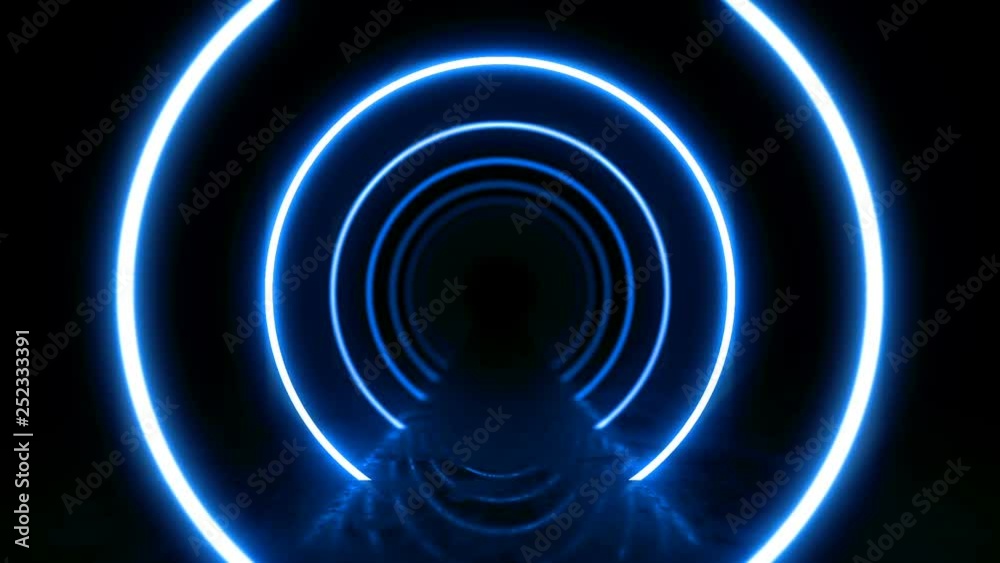 Abstract background with animation of flight in abstract futuristic tunnel with neon light. Animation of seamless loop. Abstract background with animation of flight in abstract futuristic tunnel with neon light. Animation of seamless loop.