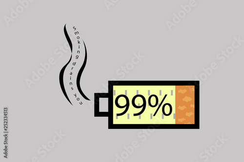 Report of exhaustion. Do not smoke . vector illustration