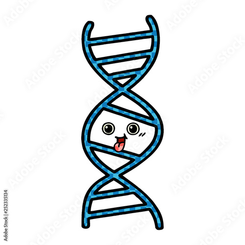 comic book style cartoon DNA strand