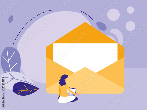 woman with envelope mail