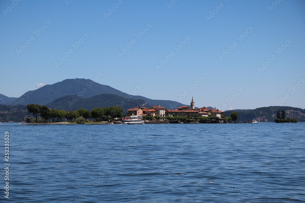 Borromean Island Isola Pescatori at Lake Maggiore, Piedmont Italy Borromean Island Isola Pescatori at Lake Maggiore, Piedmont Italy