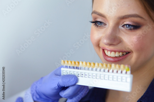 beautiful girl at the reception at the dentist