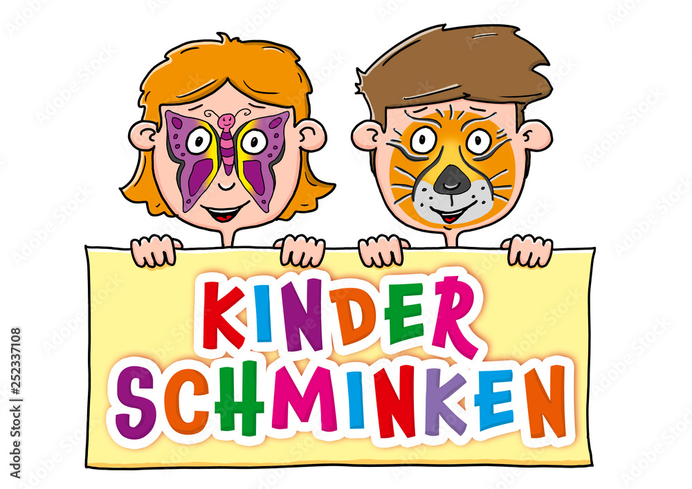 Kinderschminken Schild Stock-Illustration  Adobe Stock