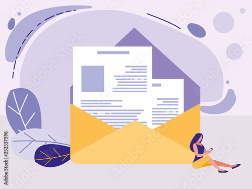 woman with envelope mail