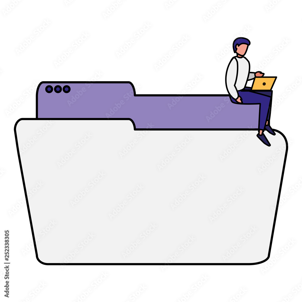 man using folder document