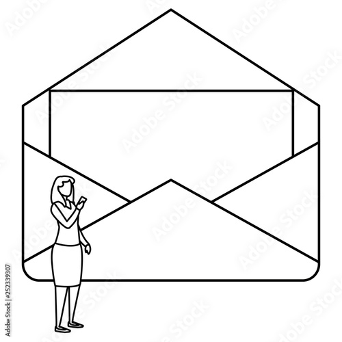 woman with envelope mail