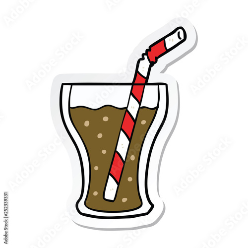 sticker of a cartoon glass of cola