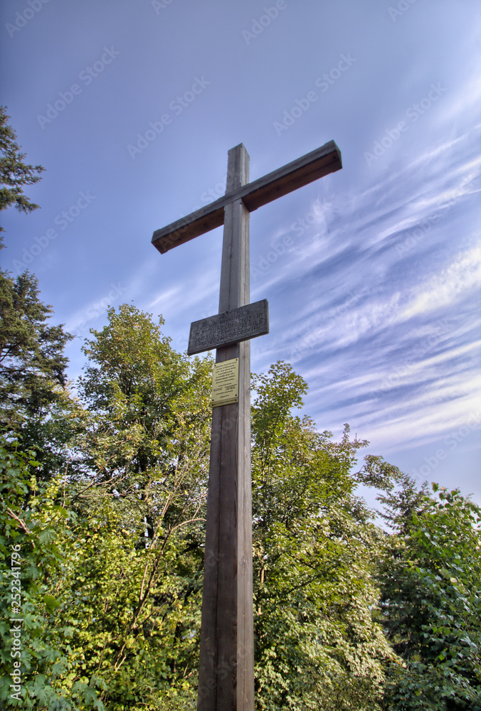 Cross at the Lysica Mountain - Swietokrzyskie Mountains - Kielce - Poland Cross at the Lysica Mountain - Swietokrzyskie Mountains - Kielce - Poland