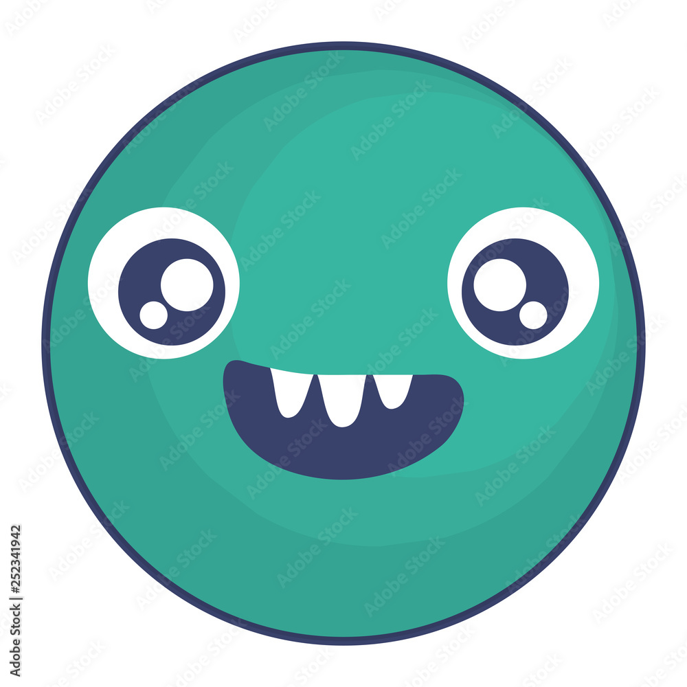 Fototapeta premium emoticon face with crazy teeth