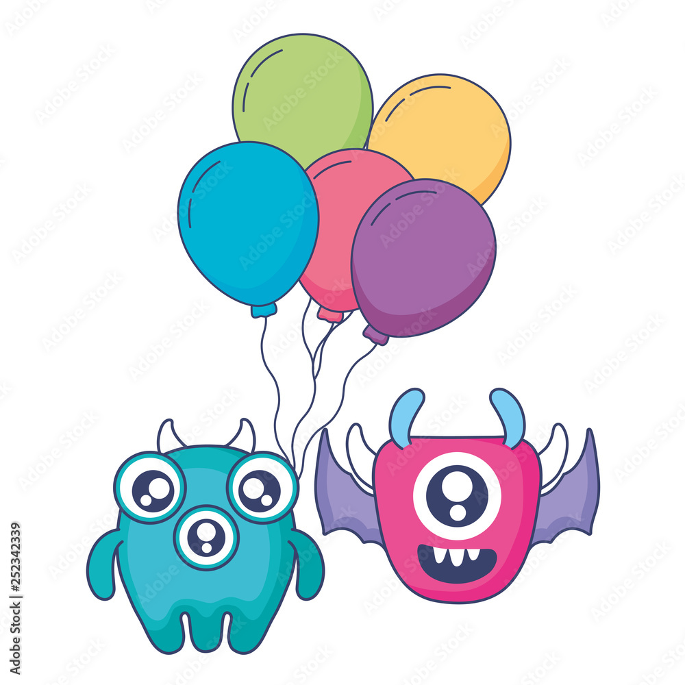 crazy monsters with balloons helium characters crazy monsters with balloons helium characters