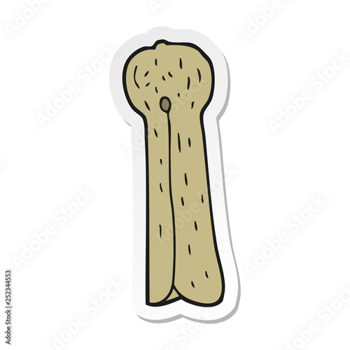 sticker of a cartoon old wooden peg