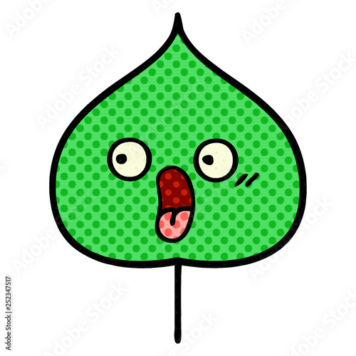 Canvas Print comic book style cartoon expressional leaf