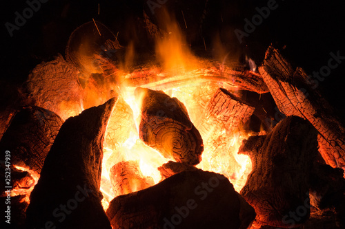 white hot fire of logs