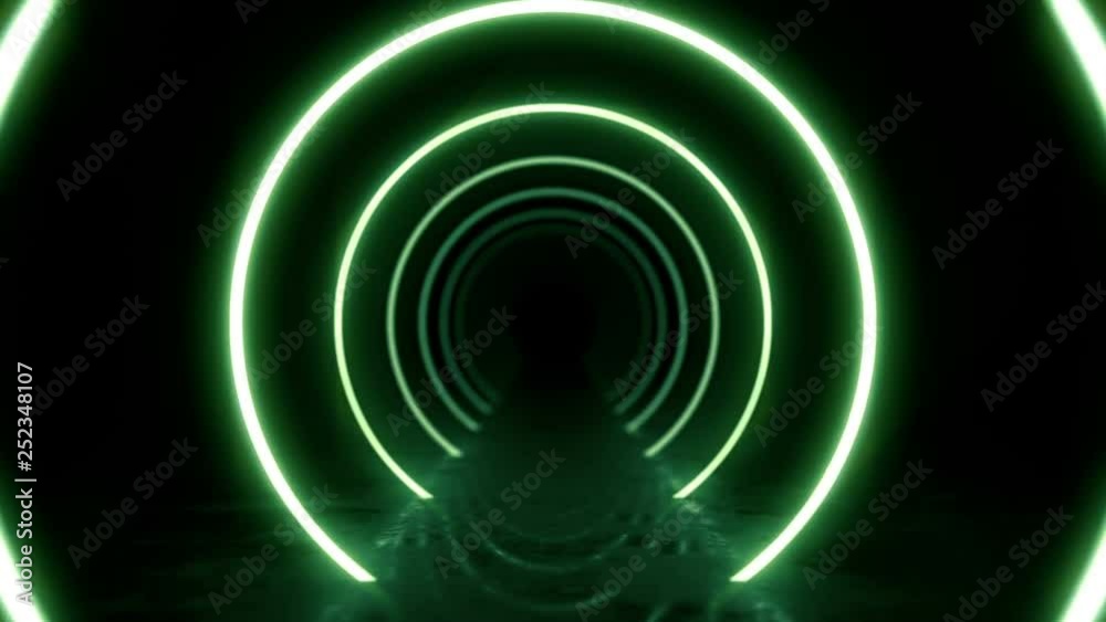 Abstract background with animation of flight in abstract futuristic tunnel with neon light. Animation of seamless loop. Abstract background with animation of flight in abstract futuristic tunnel with neon light. Animation of seamless loop.