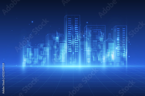  abstract background. Digital city concept. Abstract complex structure of city. vector illustration
