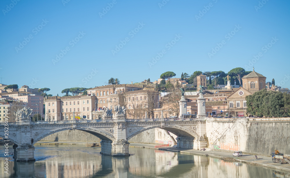 Rome cityscape bridge