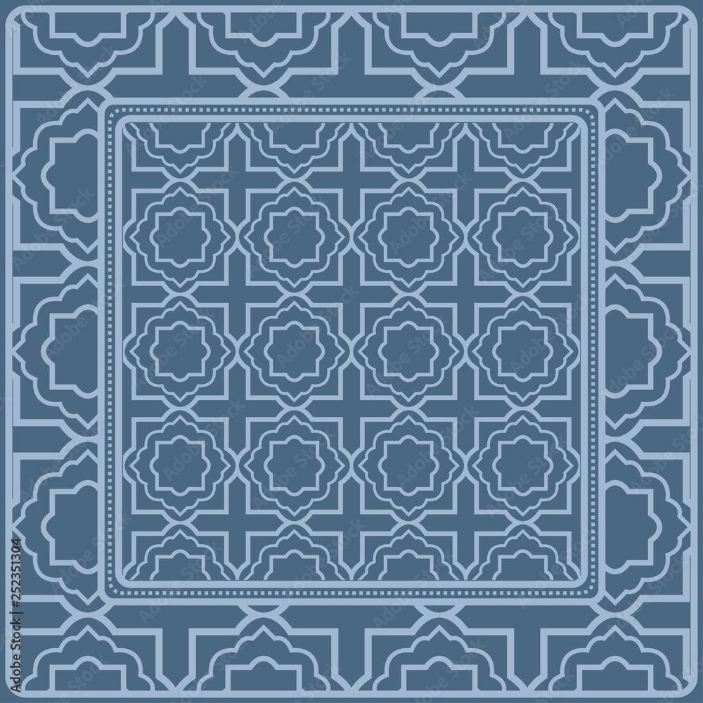 Fashion Design Print With Geometric Pattern. Vector Illustration. For Modern Interior Design, Fashion Textile Print, Wallpaper. Pastel blue color Fashion Design Print With Geometric Pattern. Vector Illustration. For Modern Interior Design, Fashion Textile Print, Wallpaper. Pastel blue color