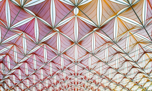 Roof composed of colored triangles