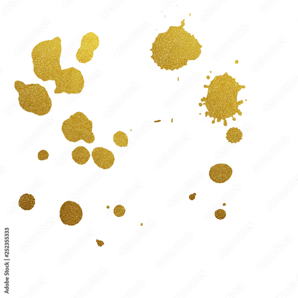 Gold Foil Ink Paint Splatters Stock Illustration Adobe Stock