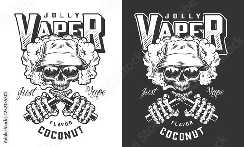 Vintage vaping monochrome badge