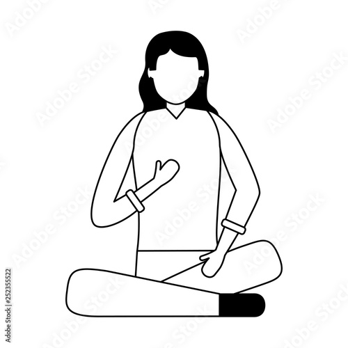 woman sitting on beanbag chair
