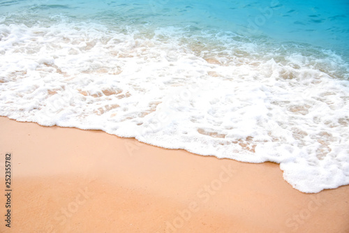 Wave   Sand beach background   holiday or relax in summer concept.