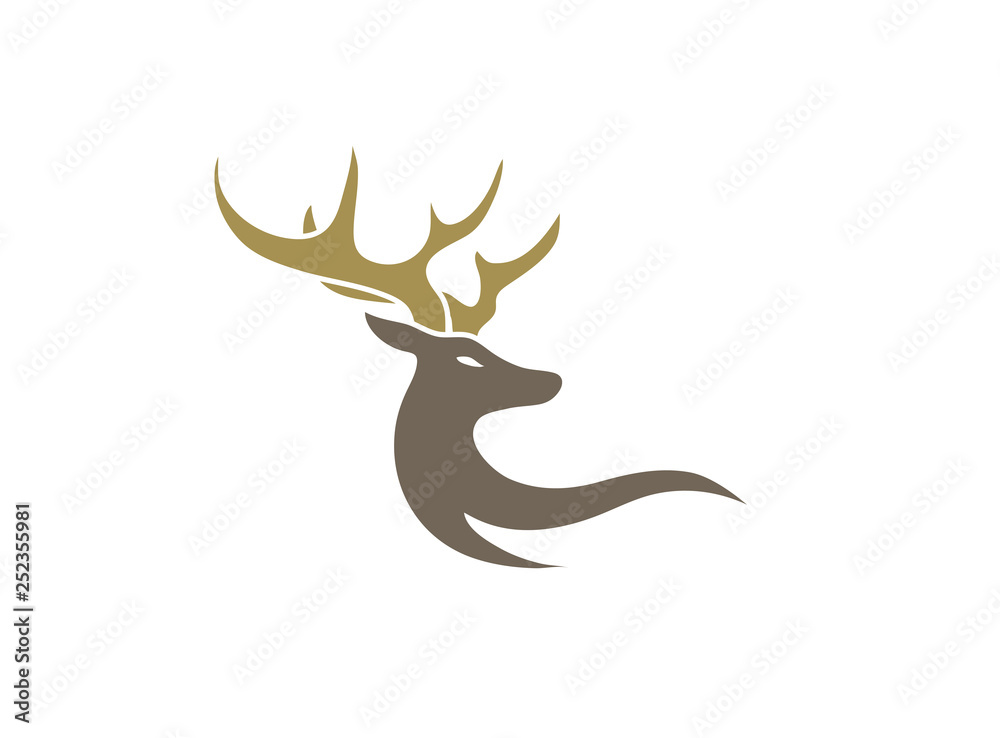 Deer with big horns for logo design Deer with big horns for logo design