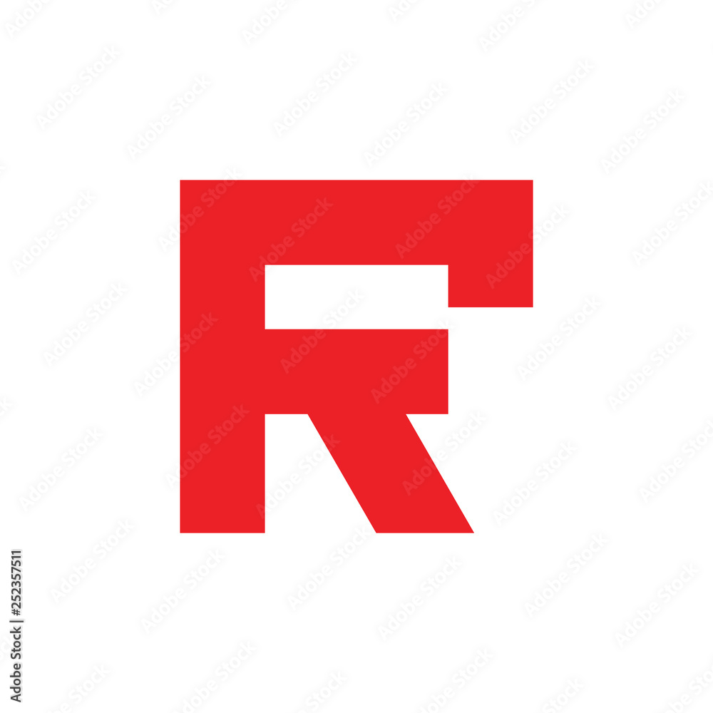 Fototapeta premium letters fr simple geometric logo vector