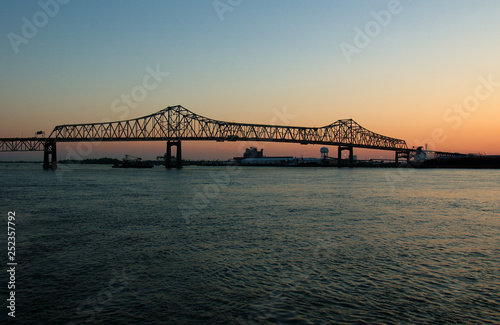 A bridge joining Baton Rouge and Port Allen across the Mississippi river in Louisiana.
