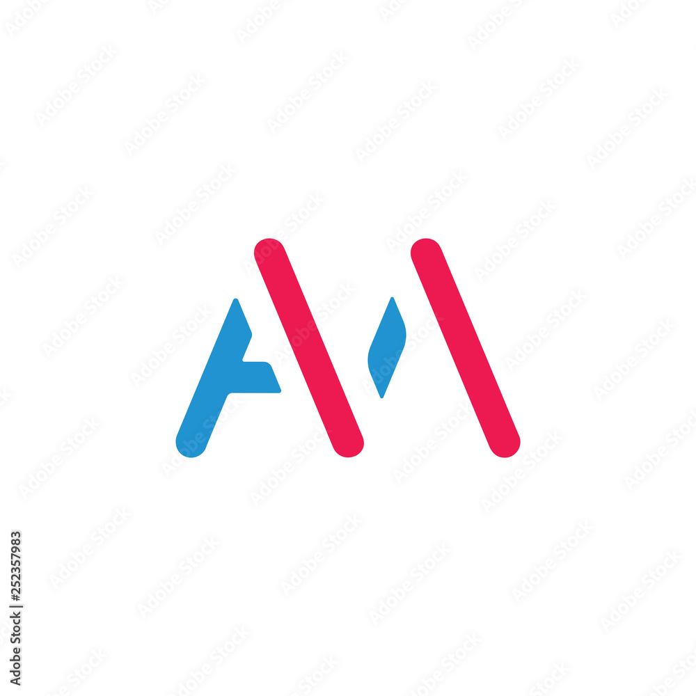 letters am simple geometric line logo vector letters am simple geometric line logo vector