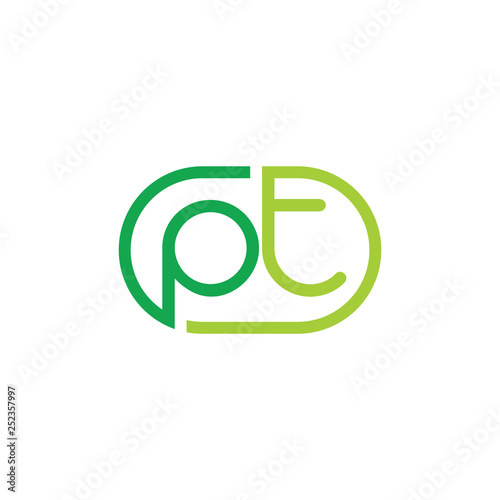 letters pt simple line geometric logo