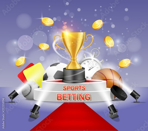 Sports betting vector poster banner design template