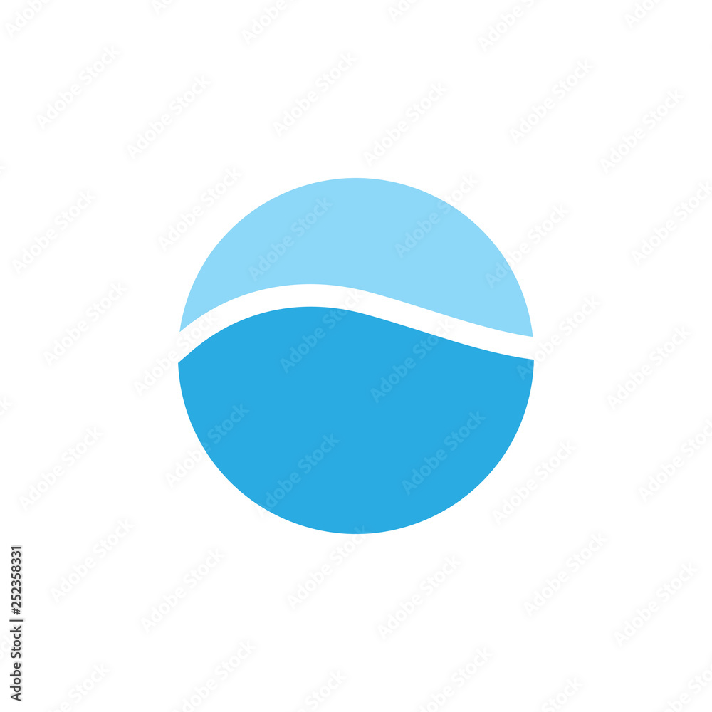 simple blue wave circle curves logo vector simple blue wave circle curves logo vector