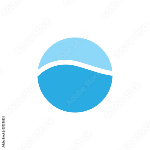 simple blue wave circle curves logo vector