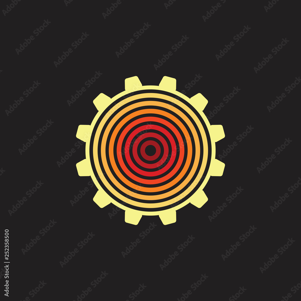 stripes cog machine industrial logo stripes cog machine industrial logo