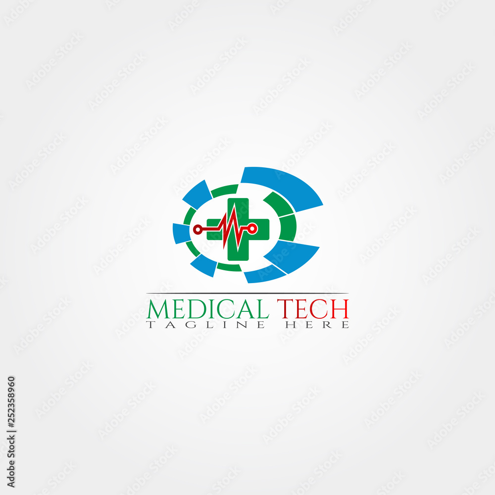 Medical Technology icon template, creative vector logo design, healthcare,connection, illustration elements.
