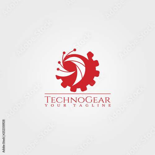 Gear logo template technology vector design for business corporate illustration element.