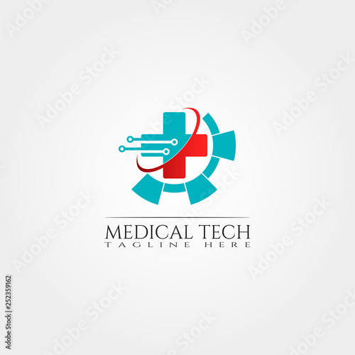 Medical Technology icon template, creative vector logo design, healthcare,connection, illustration elements.