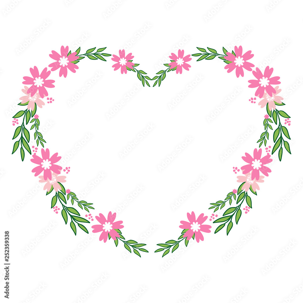 Vector illustration frame flower pink and yellow hand drawn Vector illustration frame flower pink and yellow hand drawn