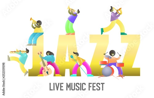 Live music fest vector poster banner template